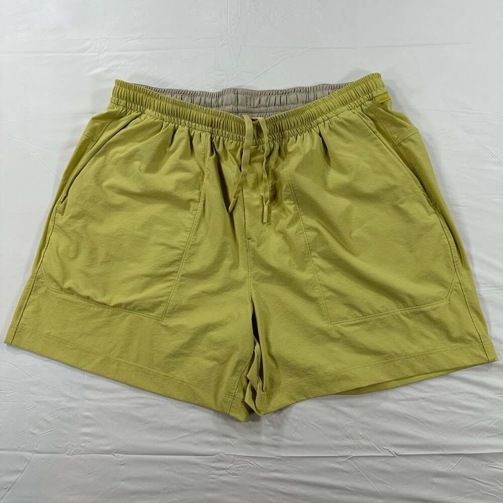 Lululemon Lab Shorts Relaxed-Fit 5” Inseam Yellow Green Size L Drawstring Gym